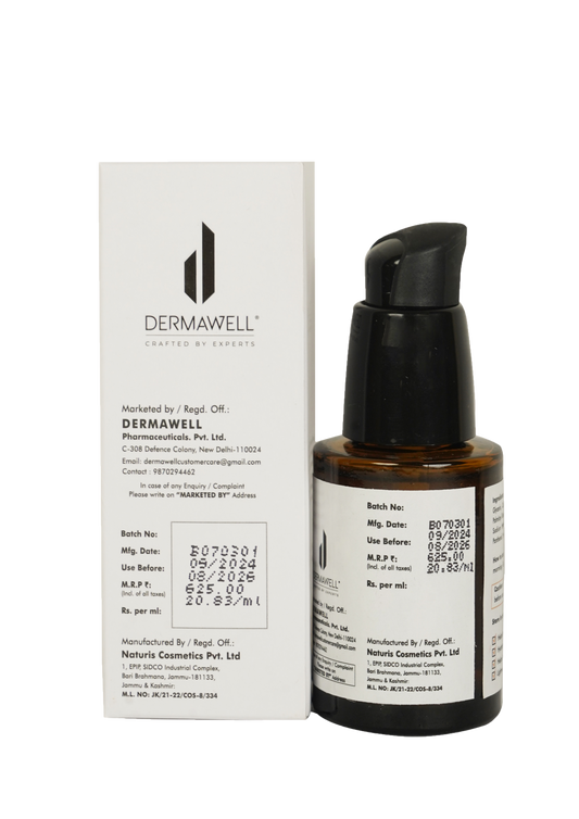 DERMAWELL Crafted By Experts Day Serum With 1% HA Serum & 3% Peptide Complex | Improves Appearance Of fine Lines & Wrinkles | Hydrates & Plumps Skin | For All Skin Type (Pack Of 1, 30ml)