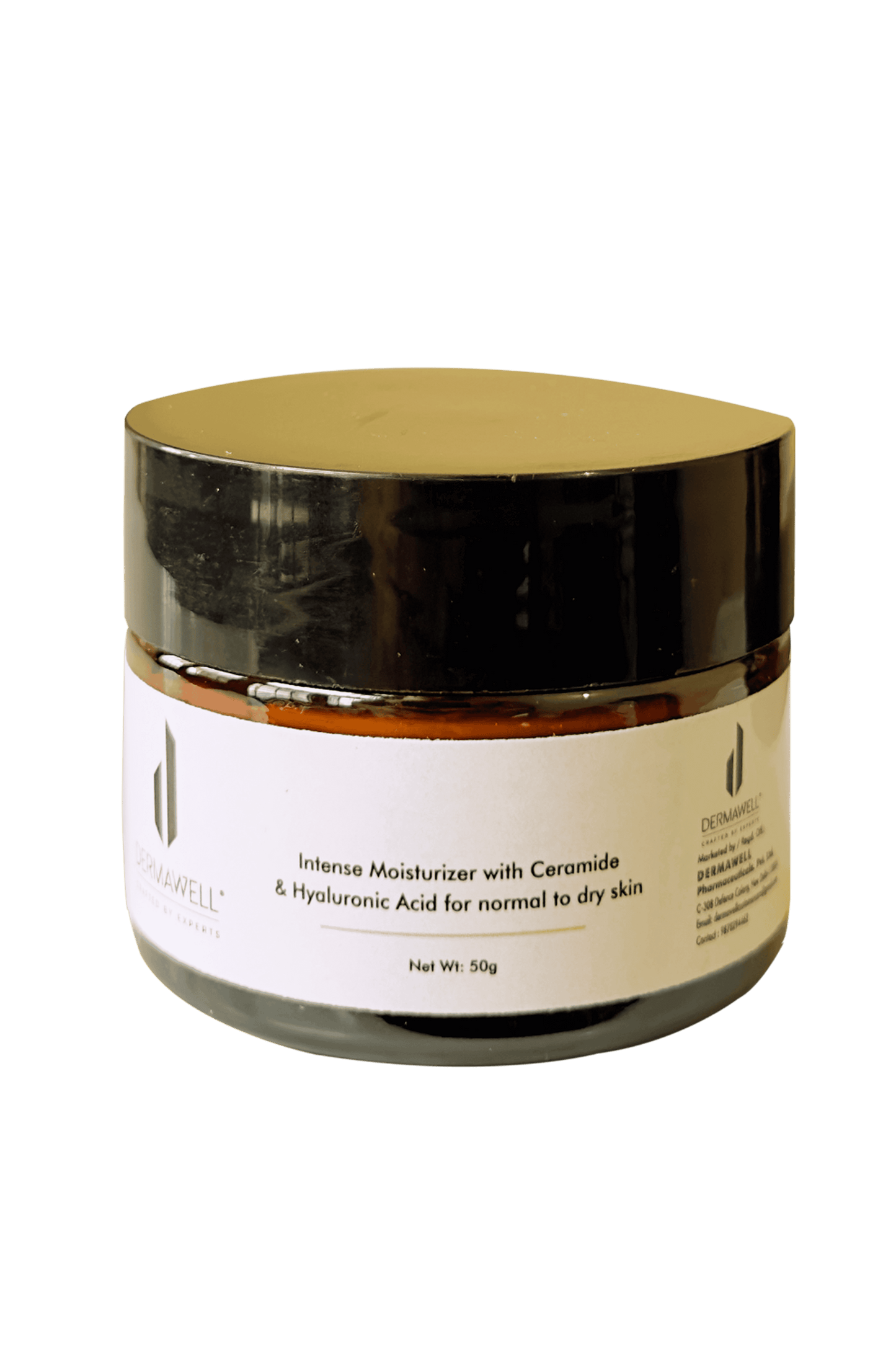 DERMAWELL Crafted By Experts Intense Moisturizer With Ceramide & Hyaluronic Acid | Helps Improve Skin Tone | For Normal To Dry Skin (Pack Of 1, 50gram)