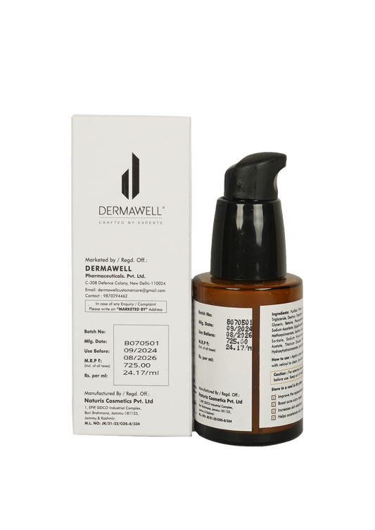 DERMAWELL Crafted By Experts Night Serum With Retinol For Anti Aging And Pigmentation | Helps Improve Skin Tone | For Unisex (Pack Of 1, 30ml)