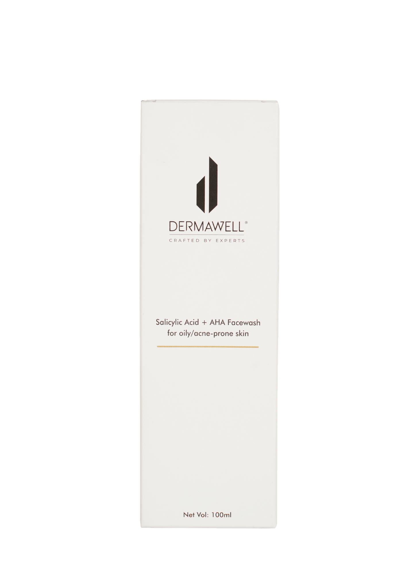 DERMAWELL Crafted By Experts Salicylic Acid + AHA Facewash | Gentle Exfoliation | Helps Reduce Acne | Removes Excess Oil & Impurities | For Oily/Acne - Prone Skin (Pack Of 1, 100ml)